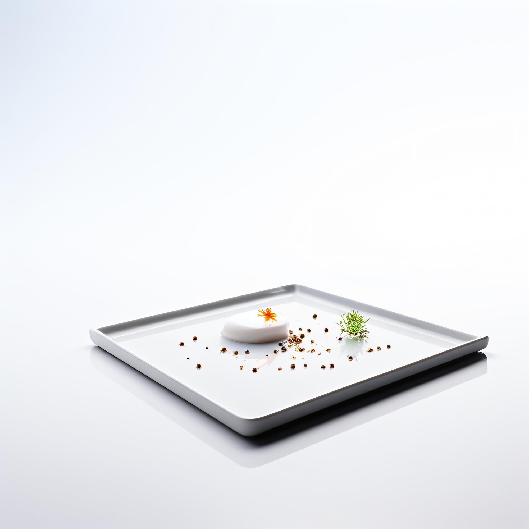 Chef demonstrating modern plating with digital tools